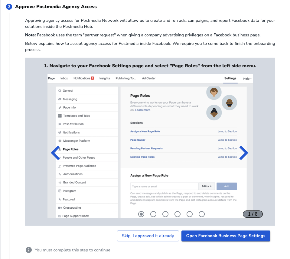 Approve Agency Access in Facebook